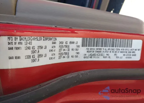 2004 Jeep Grand Cherokee Laredo z USA, uszkodzony, nr VIN 1J4GW48S14C315611